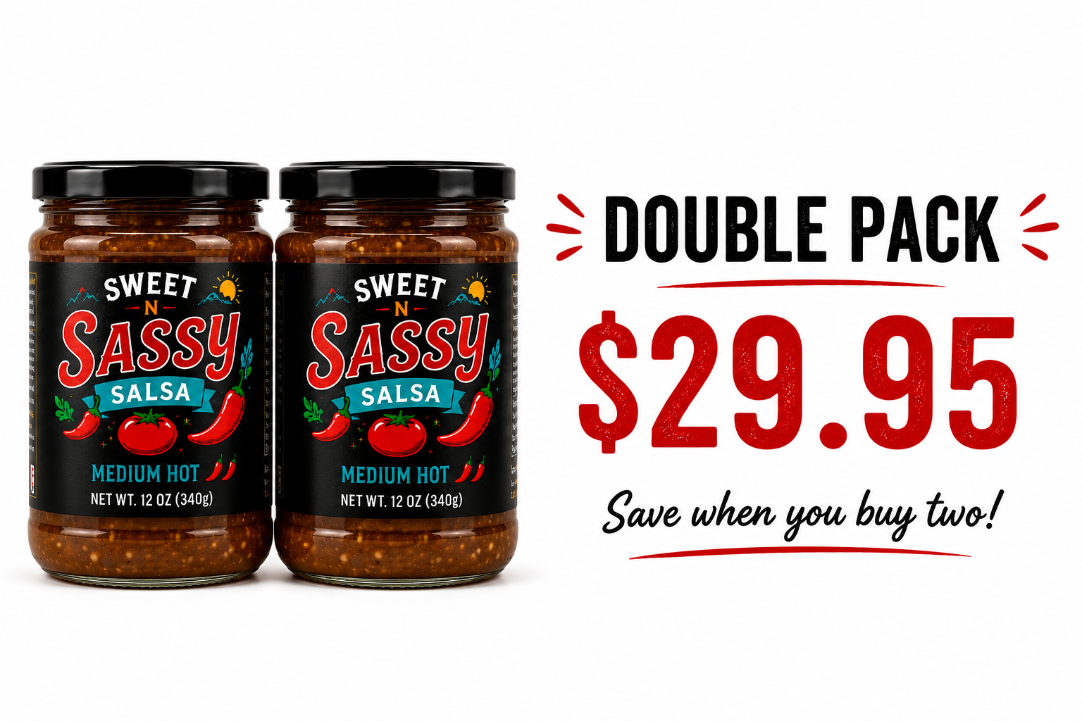 Sweet N Sassy Salsa – Double Pack (2 × 12 oz)