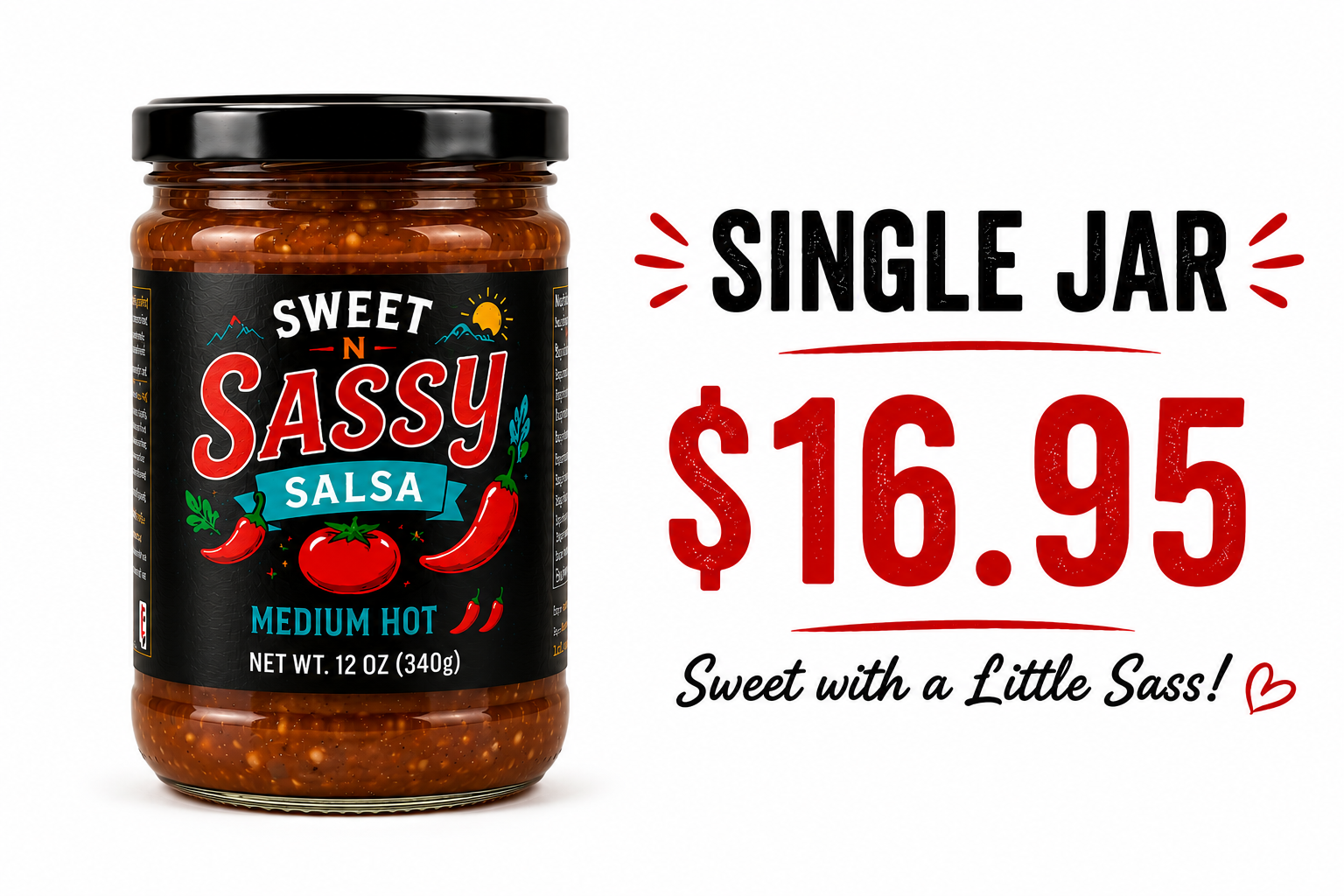 Sweet N Sassy Salsa – Single Jar (12 oz)